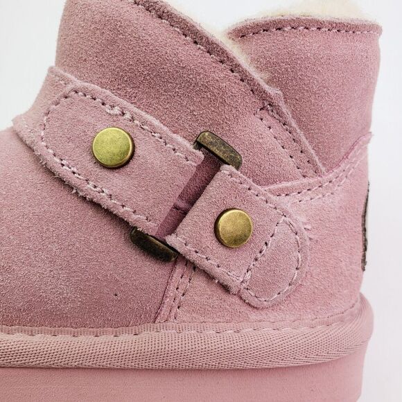 Bearpaw Haley Baby Toddler Girls Size 6 Pink Suede Pull On Wool Blend Boots - Picture 9 of 11